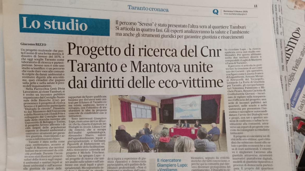 Dialoghi in circolo – Taranto – Primo incontro